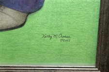 Seve Ballesteros Signed Augusta Clubhouse with Major Championship Winning Golf Bags Kathy Crosse Print - Framed JSA ALOA