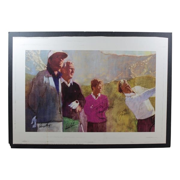 Arnold Palmer, Jack Nicklaus, Gary Player, & Tom Watson Signed Matted Print JSA ALOA