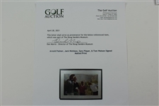 Arnold Palmer, Jack Nicklaus, Gary Player, & Tom Watson Signed Matted Print JSA ALOA