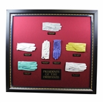 Golf Gloves Signed by Seven (7) Presidents of the United States - Matted & Framed JSA ALOA