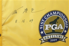 Y.E. Yang Signed & Dated (8.16.09) 2009 PGA Championship at Hazeltine Screen Flag - Framed JSA ALOA