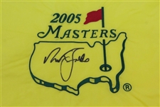 Nick Faldo Signed 2005 Masters Embroidered Flag JSA ALOA