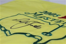 Nick Faldo Signed 2005 Masters Embroidered Flag JSA ALOA