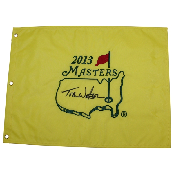 Tom Watson Signed 2013 Masters Embroidered Flag JSA ALOA