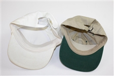 Bernhard Langer & Mark O'Meara Signed Masters CBS Sports Logo Hats - White '93 & Green '98 JSA ALOA