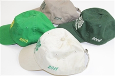 Six (6) The Masters Tournament CBS Sports Logo Hats - 2000-2001, 2006, 2010-2012