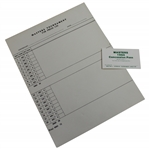 Masters Tournament Press Scoring Sheet Pad & 1994 Concession Pass