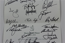 Charles Coody's 2016 Signed Masters Club Dinner Menu - Arnie's Last JSA ALOA