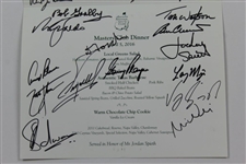 Charles Coody's 2016 Signed Masters Club Dinner Menu - Arnie's Last JSA ALOA