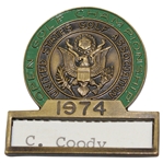 Charles Coodys 1974 US Open at Winged Foot Contestant Badge