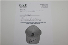 Arnold Palmer Signed 2004 Masters White Circle Logo Hat - Final Masters - Charles Coody Collection JSA ALOA