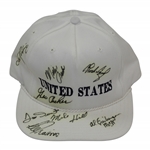Multi-Signed United States White Hat with Archer, Trevino, Gieberger, & more - Charles Coody Collection JSA ALOA