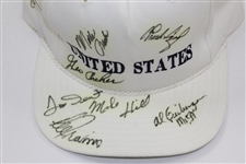 Multi-Signed 'United States' White Hat with Archer, Trevino, Gieberger, & more - Charles Coody Collection JSA ALOA