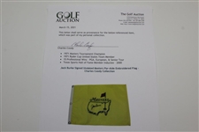 Jack Burke Signed Undated Masters Par-Aide Embroidered Flag - Charles Coody Collection JSA ALOA