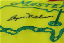 Byron Nelson Signed Undated Masters Par-Aide Embroidered Flag - Charles Coody Collection JSA ALOA