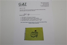 Sam Snead Signed Undated Masters Par-Aide Embroidered Flag - Charles Coody Collection JSA ALOA