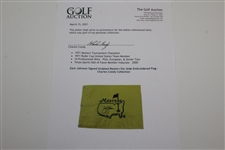 Zach Johnson Signed Undated Masters Embroidered Flag - Charles Coody Collection JSA ALOA