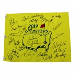 2019 Masters Champions Dinner Flag Signed by 25 with Jack & Tiger Center - Charles Coody Collection JSA ALOA