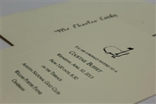 Charles Coody's 2013 Augusta National Golf Club Masters Tournament Cocktail Buffet Invitation with Envelope