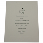 Charles Coodys 2017 Augusta National Golf Club Masters Champions Club Dinner Invitation