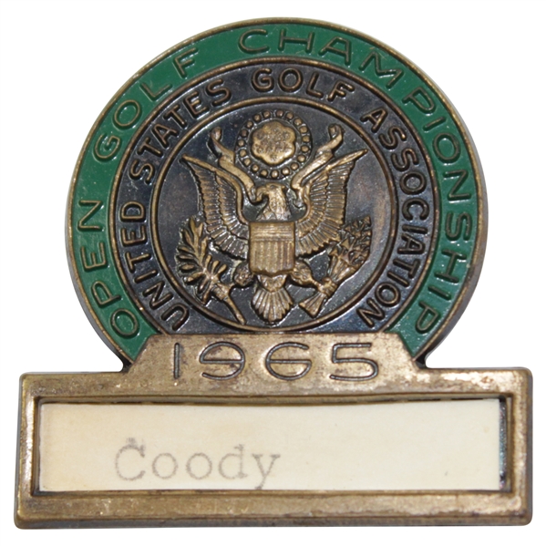 Charles Coodys 1965 US Open at Bellerive Contestant Badge