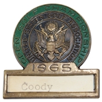 Charles Coodys 1965 US Open at Bellerive Contestant Badge
