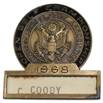 Charles Coodys 1968 US Open at Oak Hill Contestant Badge