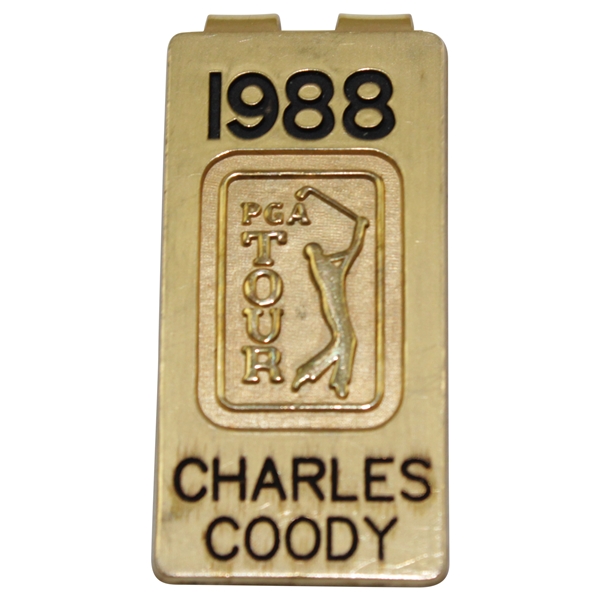 Charles Coodys Personal 1988 PGA Tour Money Clip/Badge