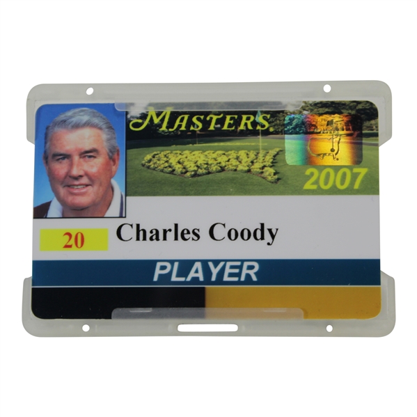 Charles Coodys 2007 Masters Tournament Player ID Badge