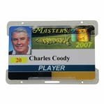 Charles Coodys 2007 Masters Tournament Player ID Badge