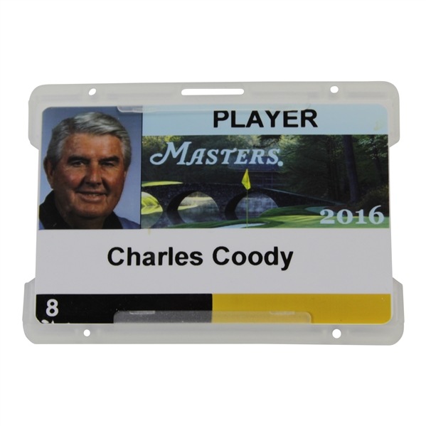 Charles Coodys 2016 Masters Tournament Player ID Badge