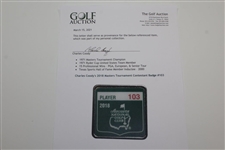Charles Coody's 2018 Masters Tournament Contestant Badge #103
