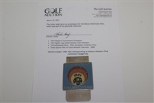 Charles Coody's 1981 PGA Championship at Atlanta Athletics Club Contestant Badge/Clip