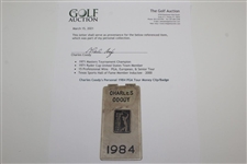 Charles Coody's Personal 1984 PGA Tour Money Clip/Badge
