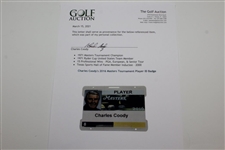 Charles Coody's 2016 Masters Tournament Player ID Badge