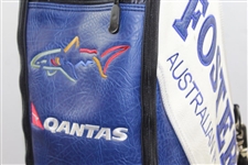 Greg Norman's Personal Burton Qantas Foster's Australian Beer Blue & White Full Size Golf Bag with Flags