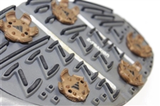 Greg Norman's Personal Used Tour360 Ltd Adidas Brown Golf Shoes with Crooked Stick Golf Club Sticker