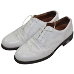 Greg Norman's Personal Used White 'Shark Logo' Lambda Golf Shoes - Handmade in Europe - Size 43