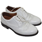 Greg Norman's Personal Used White 'Shark Logo' Lambda Golf Shoes - Handmade in Europe - Size 43