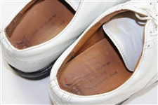 Greg Norman's Personal Used White 'Shark Logo' Lambda Golf Shoes - Handmade in Europe - Size 43
