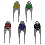 Charles Coodys Five 1970 Contestant Divot Tools - National Airlines, Cleveland Open, Canadian Open, Dow Jones Open, & Kaiser Open