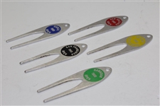 Charles Coody's Five 1969 Contestant Divot Tools - New Orleans Open, Sahara Inv, Doral Open, San Francisco Open, & Hawaiian Open
