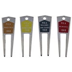 Charles Coodys Four 1968 Contestant Divot Tools - PGA Phoenix, PGA Los Angeles, PGA Williams San Diego, & PGA Milwaukee