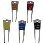 Charles Coodys Five 1968 Contestant Divot Tools - PGA Colonial, PGA Bing Crosby, PGA Cajun, PGA Westchester, & PGA Western