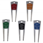 Charles Coodys Five 1968 Contestant Divot Tools - PGA Tucson, PGA Greensboro, PGA Cleveland, PGA Lucky Intl, & PGA Hawaiian