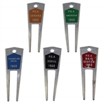 Charles Coodys Five 1968 Contestant Divot Tools - PGA Sahara, PGA American, Canadian Open, PGA Doral, & PGA Haig Scotch
