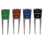 Charles Coodys Four 1967 Contestant Divot Tools - PGA New Orleans, PGA Memphis, PGA Philadelphia, & PGA Minnesota