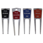 Charles Coodys Four 1967 Contestant Divot Tools - PGA Colonial, PGA Sahara, PGA Cleveland, & PGA Dallas