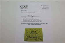 2019 Masters Champions Dinner Flag Signed by 25 with Jack & Tiger Center - Charles Coody Collection JSA ALOA