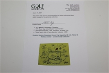 Undated Masters Champions Dinner Flag Signed by 28 with Palmer & Nicklaus Center - Charles Coody Collection JSA ALOA
